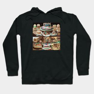 Baking Japan Kawaii Minimalist Vintage Retro Collage Hoodie